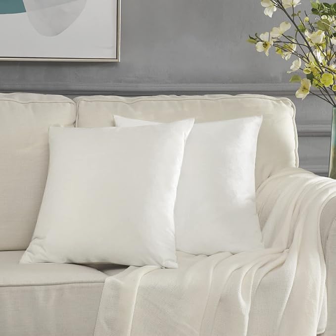 GIGIZAZA Ivory Velvet Decorative 18x18 Throw Pillow Covers by GIGIZAZAFocusingonhomedecoration