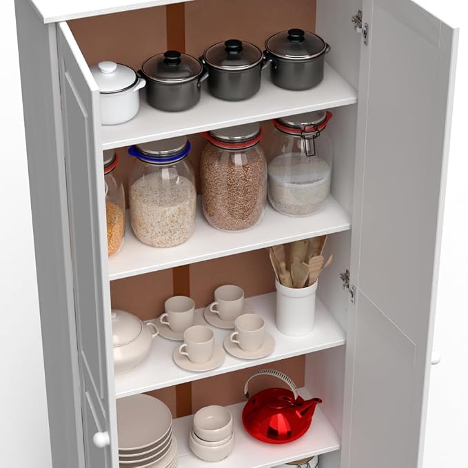 From the Tree Furniture Solid Pine Pantry Cabinet — 72" Tall White Kitchen - Image 10