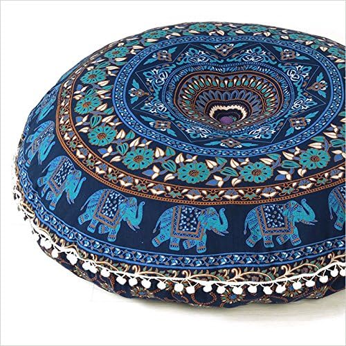 Mandala Floor Pillow Cover Meditation Cushion Seating Throw Hippie Round - Image 2