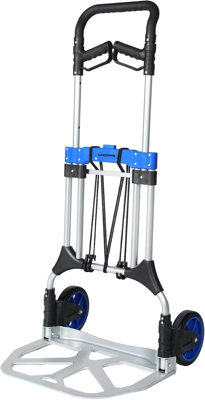 Folding Hand Trucks Heavy Duty by Leeyoung, 500 lb Aluminium Folding Hand Cart by LessEffortMoreCarryLongerLife