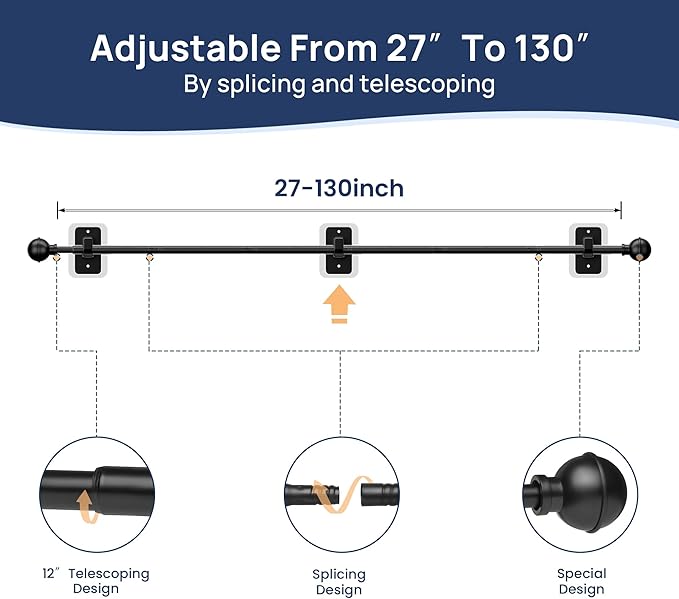 ENJOYBASICS No Drill Curtain Rods - Image 3