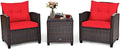 Tangkula 3 Pieces Patio Furniture Set, PE Rattan Wicker 3 Pcs Outdoor Sofa Set by TANGKULA