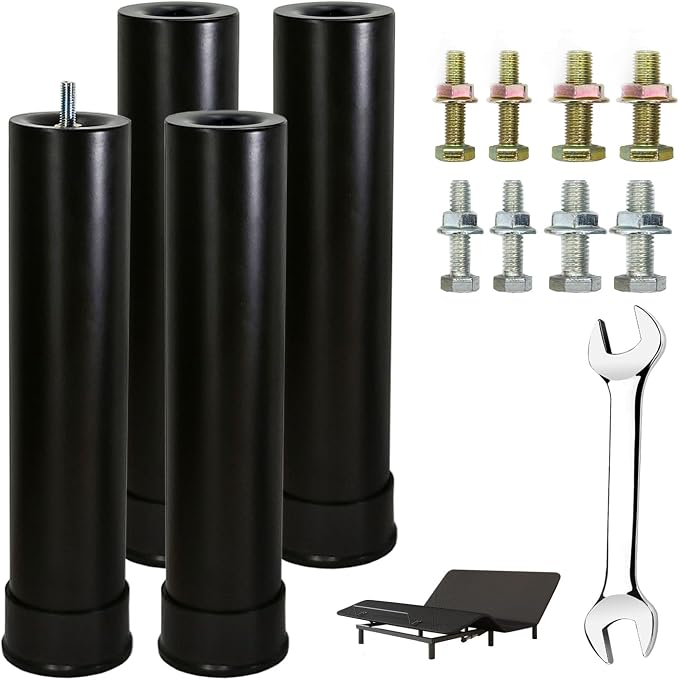 11 Inch Metal Adjustable Bed Base Frame Leg Replacement Heavy Duty Extra Height by Unknown