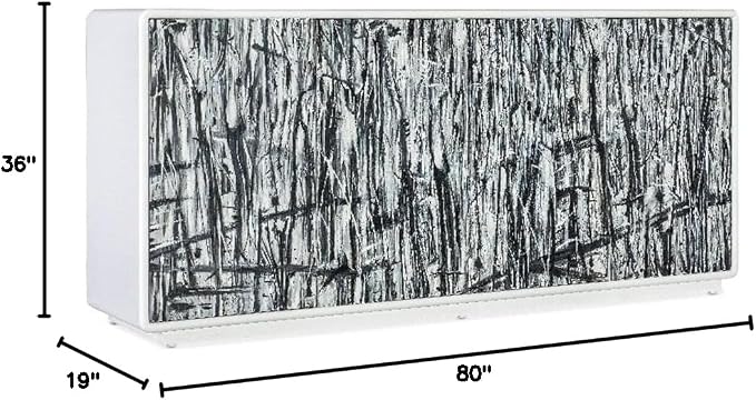 Hooker Furniture Melange Graffitio Wood Credenza in White - Image 3