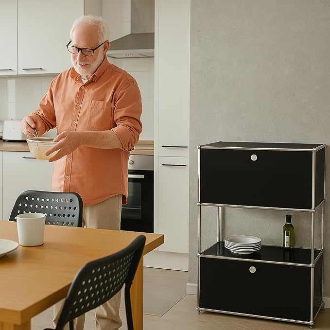 Modern Storage Cabinet Sideboard Versatile Free-Standing Organizer Cabinets - Image 9