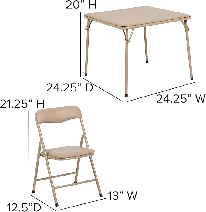 Flash Furniture Mindy Kids 5-Piece Folding Square Table and Chairs Set - Image 5