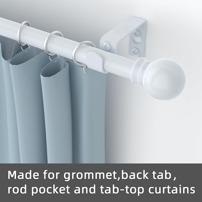 GXOACKJ Curtain Rods for windows 32-62 inch, 5/8 inch Decorative White Splicing - Image 3