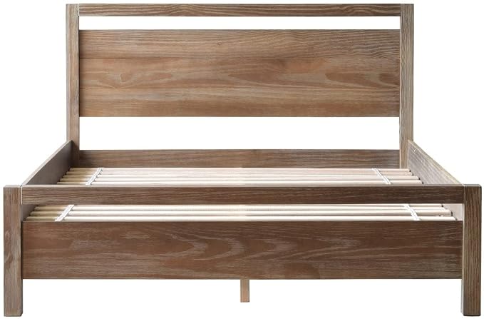 Grain Wood Furniture Loft Queen Size Solid Wood Bed, Brushed White - Image 4