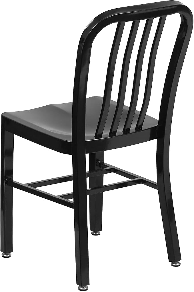 Flash Furniture Commercial Grade Black Metal Indoor-Outdoor Chair - Image 5