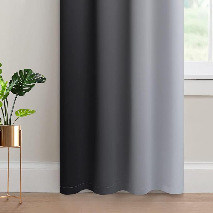 Yakamok Light Blocking Ombre Curtains, Room Darkening Grommet Window Drapes - Image 4