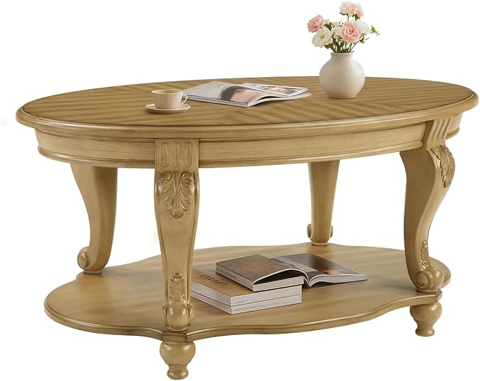 LKTART Round Coffee Table, Victorian Center Table by LKTART