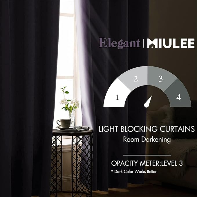 MIULEE Blackout Curtains for Bedroom Living Room Thermal Insulated Room - Image 2