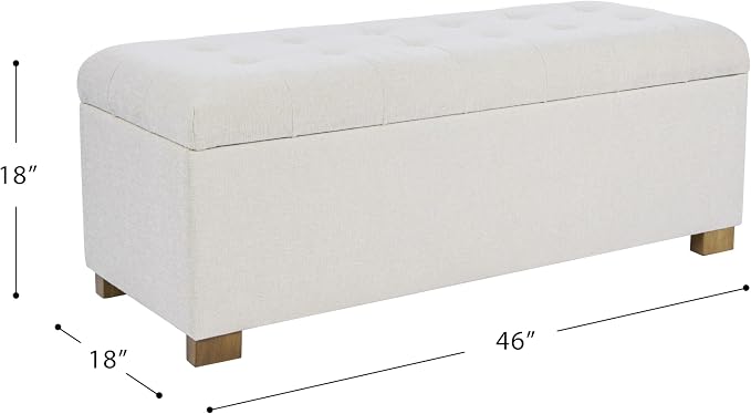 Homepop Home Decor | Upholstered Large Tufted Ottoman Storage Bench | Ottoman - Image 3