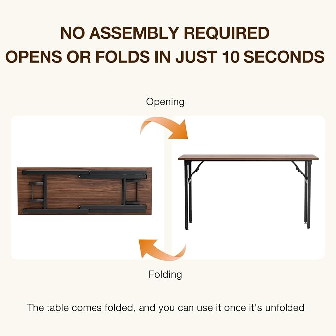 TEMI Long Computer Desk Folding Table - Image 4