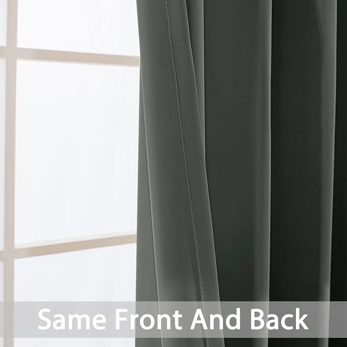 Yakamok Thermal Insulated Solid Grommet Light Blocking Blackout Curtains - Image 4
