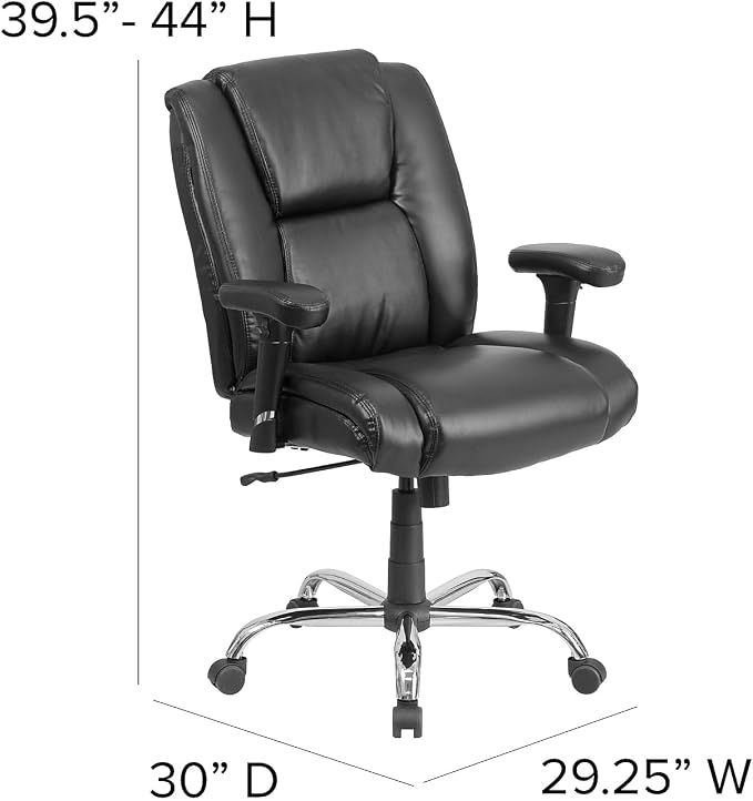 Flash Furniture HERCULES Series Big & Tall 400 lb. Rated Black LeatherSoft - Image 3