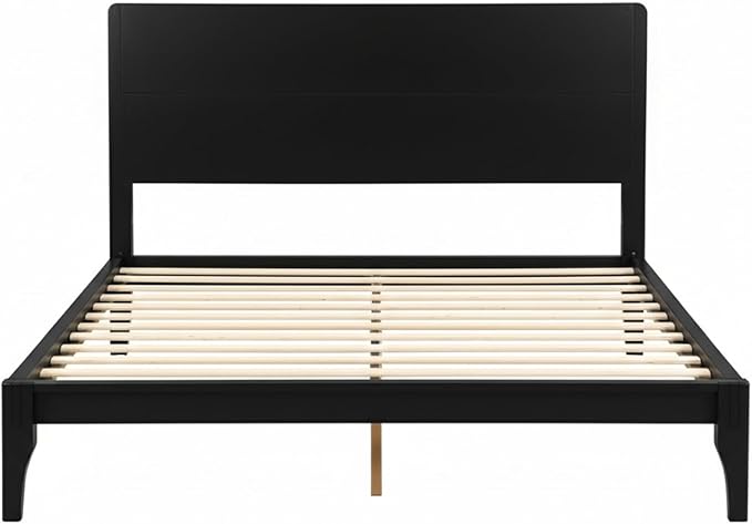 Merax Queen Size Bamboo Platform Bed, Mid-Century Modern Bed Frame - Image 6