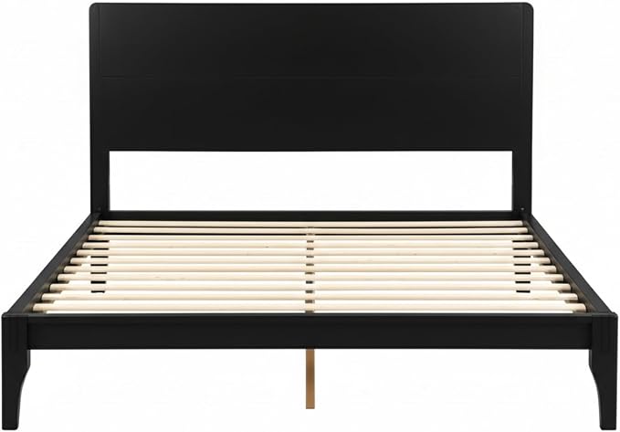 Merax Full Size Bamboo Platform Bed, Mid-Century Modern Bed Frame - Image 6