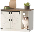 Hzuaneri Cat Litter Box Enclosure, Hidden Litter Box Cabinet Furniture by Hzuaneri
