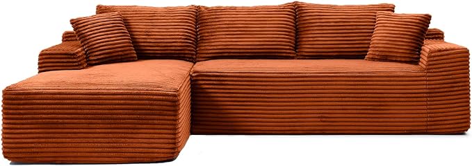 Cloud Sectional Couch, Corduroy Boneless Couches - Image 9