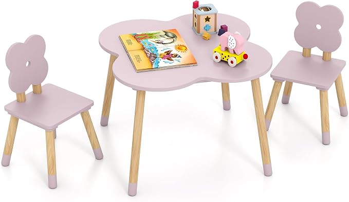 Costzon Kids Table and Chairs, Wooden Toddler Desk Set by Costzon