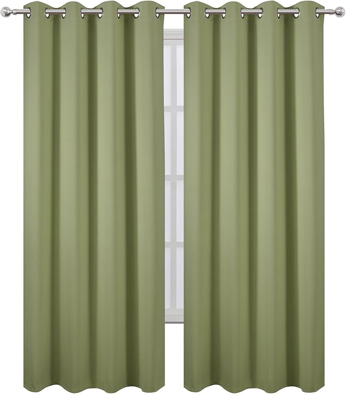 LEMOMO Blackout Curtains 66 x 84 inch/Sage Green Curtains Set of 2 - Image 2