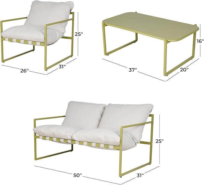 Grand patio 4-Piece Outdoor Furniture Set, Modern Patio Furniture - Image 2
