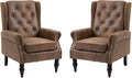 Mid-Century High Wingback Chair Set of 2, Microsuede Accent Chair Armchair by Lin-Utrend