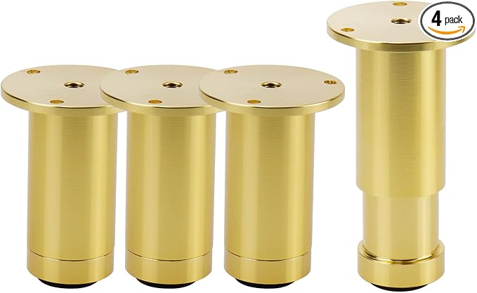 4 Pcs Gold Sofa Adjustable Legs Metal Modern Furniture Legs by UTALIND