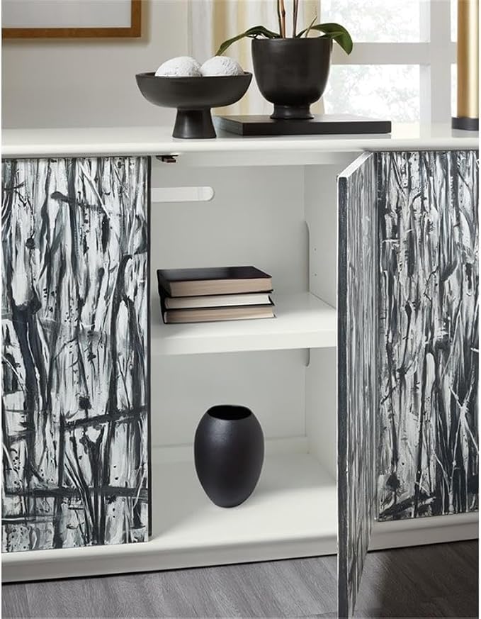 Hooker Furniture Melange Graffitio Wood Credenza in White - Image 2
