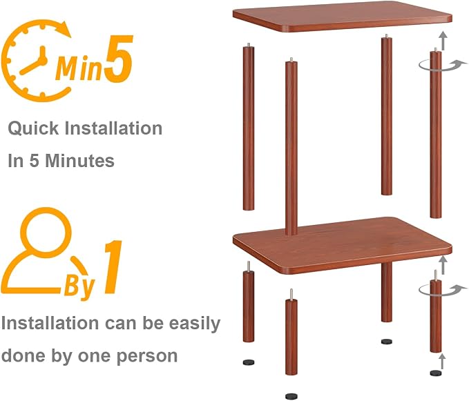 Apicizon 2 Tier End Table Set of 2, Small Side Table - Image 6