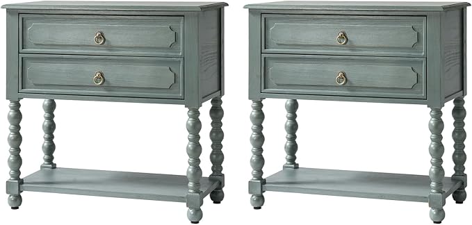 HULALA HOME Farmhouse Storage End Table Set of 2 - Image 8