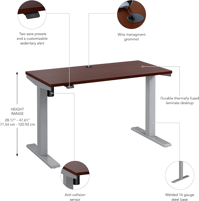 Bush Business Furniture 48-inch Electric Height Adjustable Standing Desk - Image 3