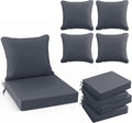 Summsun Patio Chair Cushions Set of 4, Water Resistant Backrest Pillow and Seat by SUMMSUN