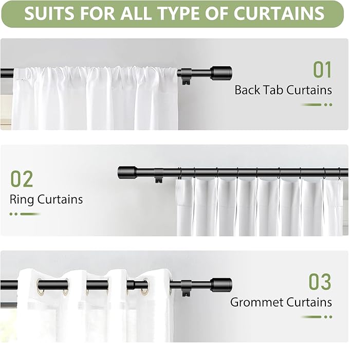 5/8” Diameter Curtain Rods 30-60 Inch, - Image 7
