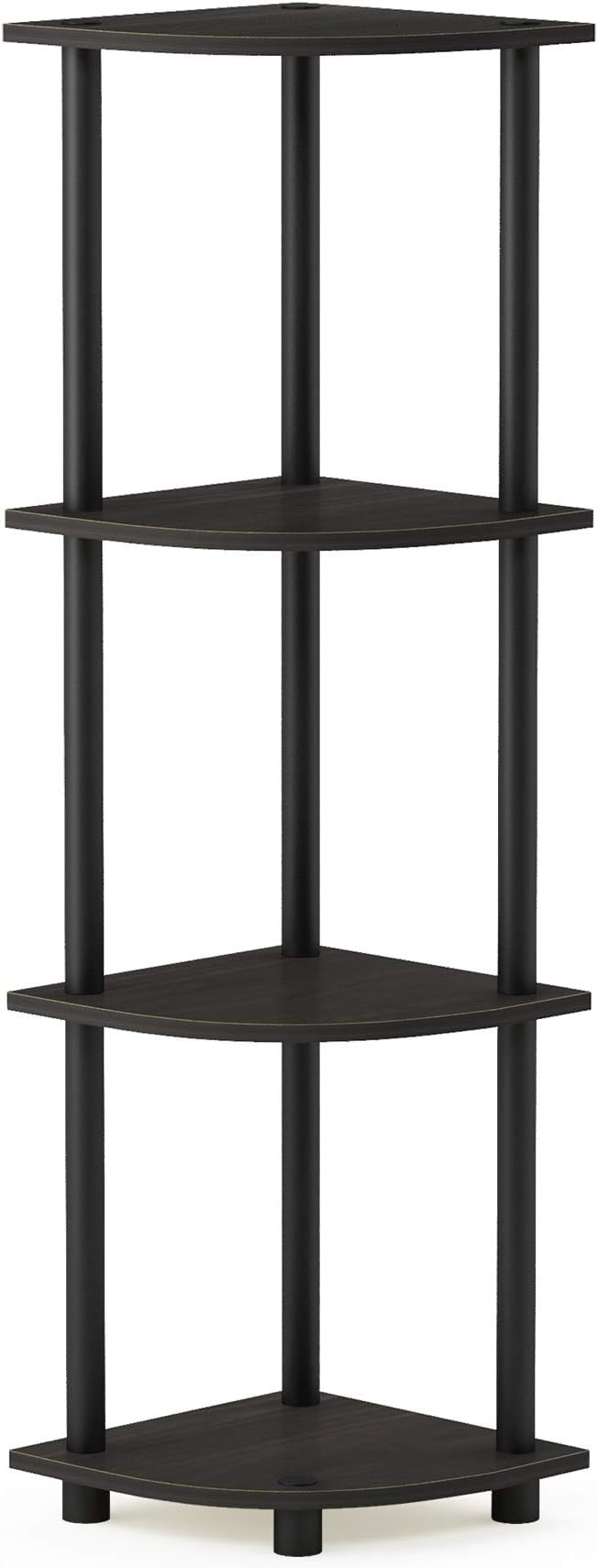 Furinno TURN-N-TUBE Corner Shelf, 4-Tier Corner Bookshelf, Display Storage - Image 6