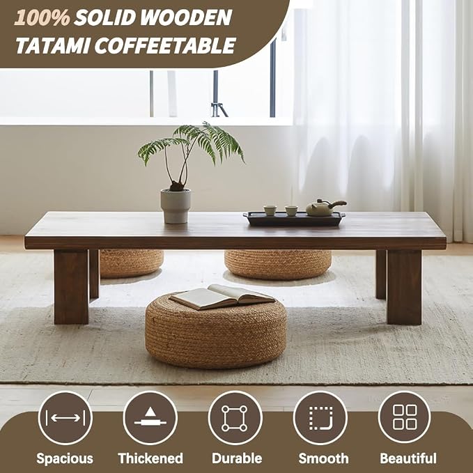 Japanese Floor Table, Vintage Tea Table Low Table, Rectangular Style Tatami - Image 4