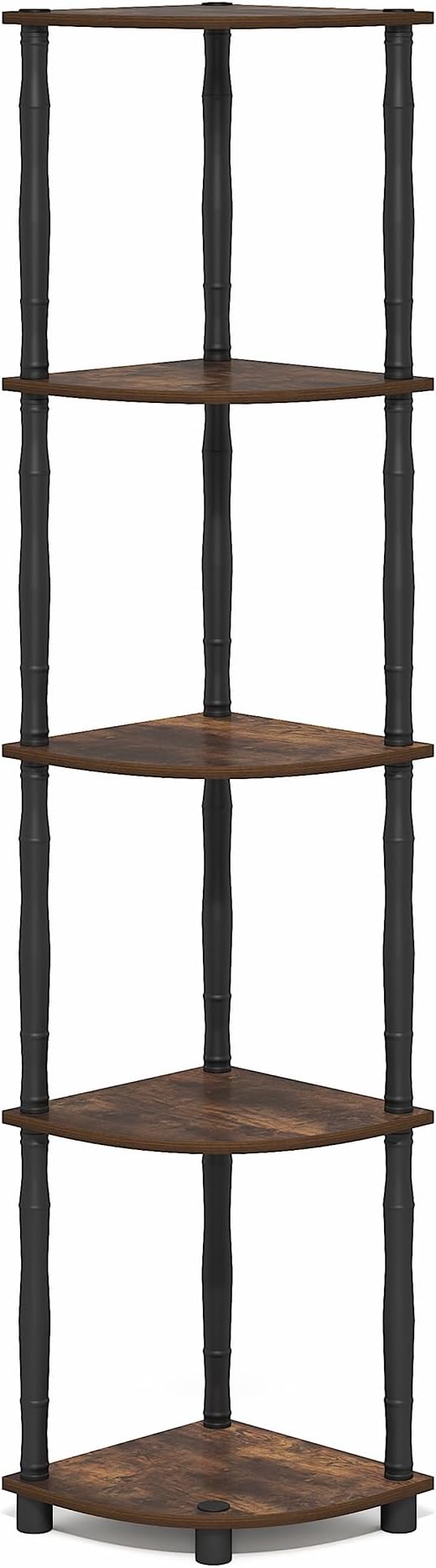 Furinno Turn-N-Tube Storage Shelves, 5-Tier Corner Book Shelf, Standing Corner - Image 6