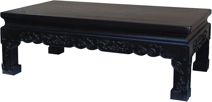 Chinese Handmade Dark Brown Rosewood Low Kang Table Stand Acs4815 - Image 5