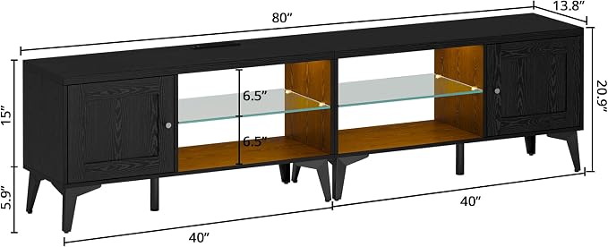 LIKIMIO 2-in-1 TV Stand for 85 Inch TV, Entertainment Center - Image 2