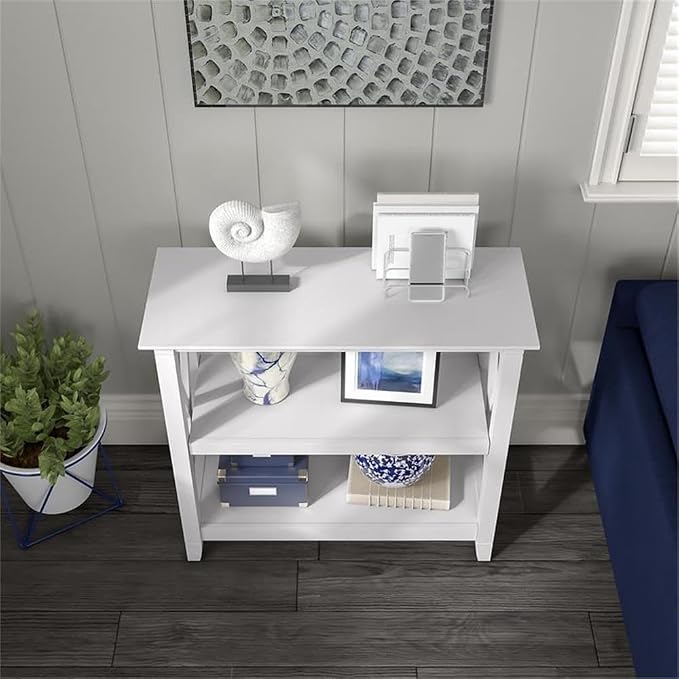 Bush Home Key West Small 2 Shelf Bookcase in Pure White Oak, Compact Home - Image 8