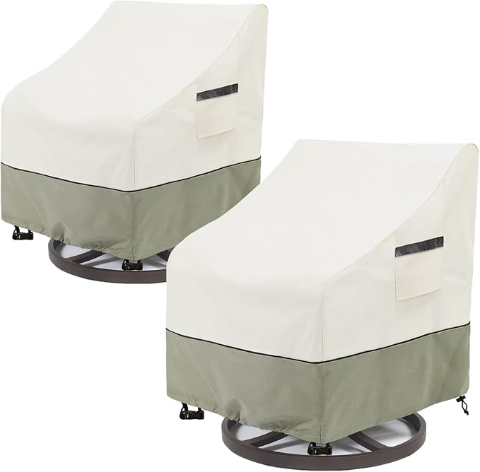 Outdoor Swivel Rocker Chair Cover 2 Pack, Patio Swivel Chair Covers by LSongSKY