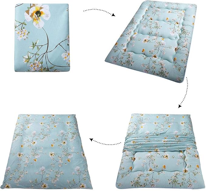 MAXYOYO Rustic Floral Korean Floor Mattress Japanese Futon, Foldable Roll Up - Image 6