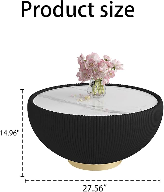 SSLine Bowl-Shape Coffee Table Set of 2 Modern Sintered Stone Top Nesting - Image 2
