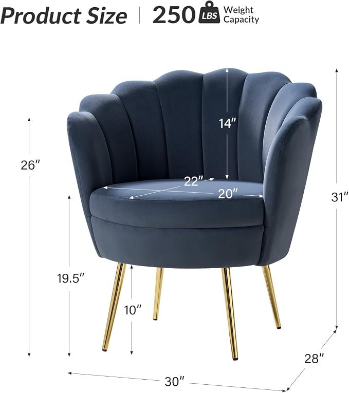 HULALA HOME Modern Velvet Accent Chair - Image 2