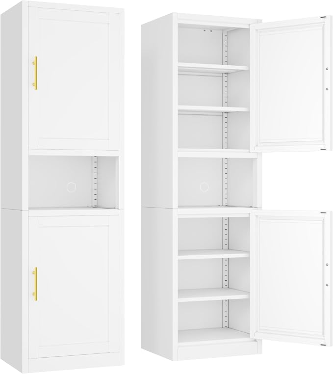 Ckzbx Tall Narrow Storage Cabinet 66.93" H Tall Bathroom Cabinet Metal Pantry by Ckzbx
