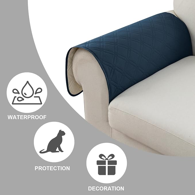 Genina Sofa Armrest Cover, Anti-Slip Armchair Slipcovers - Image 4