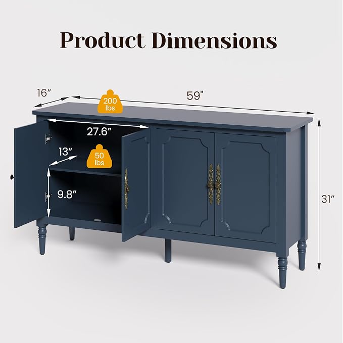RoyalCraft 118" Buffet Cabinet - Image 2