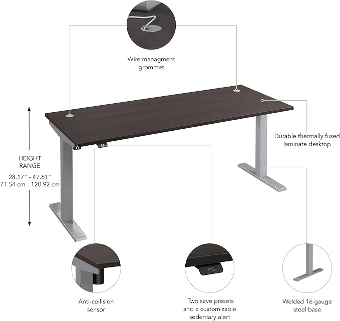 Bush Business Furniture Move 40 Series Height Adjustable Desk, 72W x 30D - Image 3