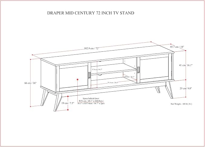 SIMPLIHOME Draper TV Stand - Image 3